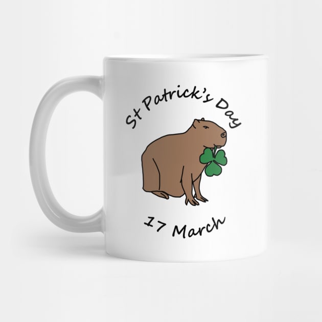 St Patricks Day 17 March Capybara Shamrock by ellenhenryart